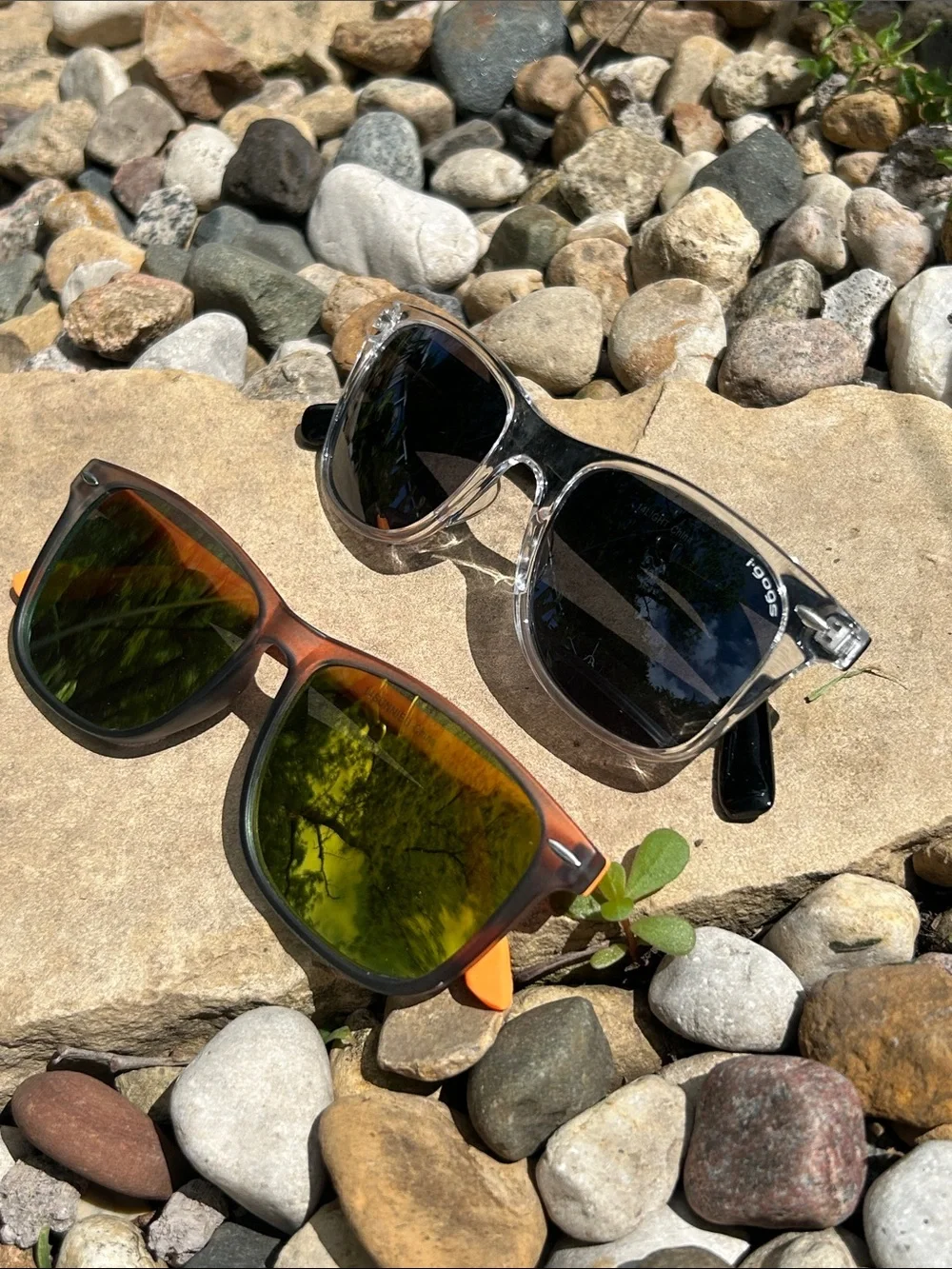 i-gogs Kids Sunglasses - Two Pair - Clear Frame & Orange Frame Mirrored Lenses